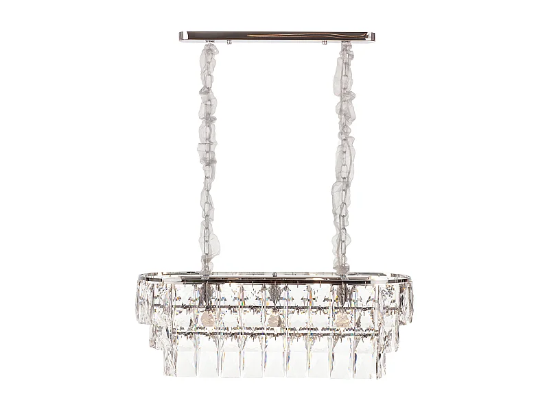 Moderne kristallen hanglamp voor woonkamer zilverkleurig - Ovaal 80 cm - San Francisco