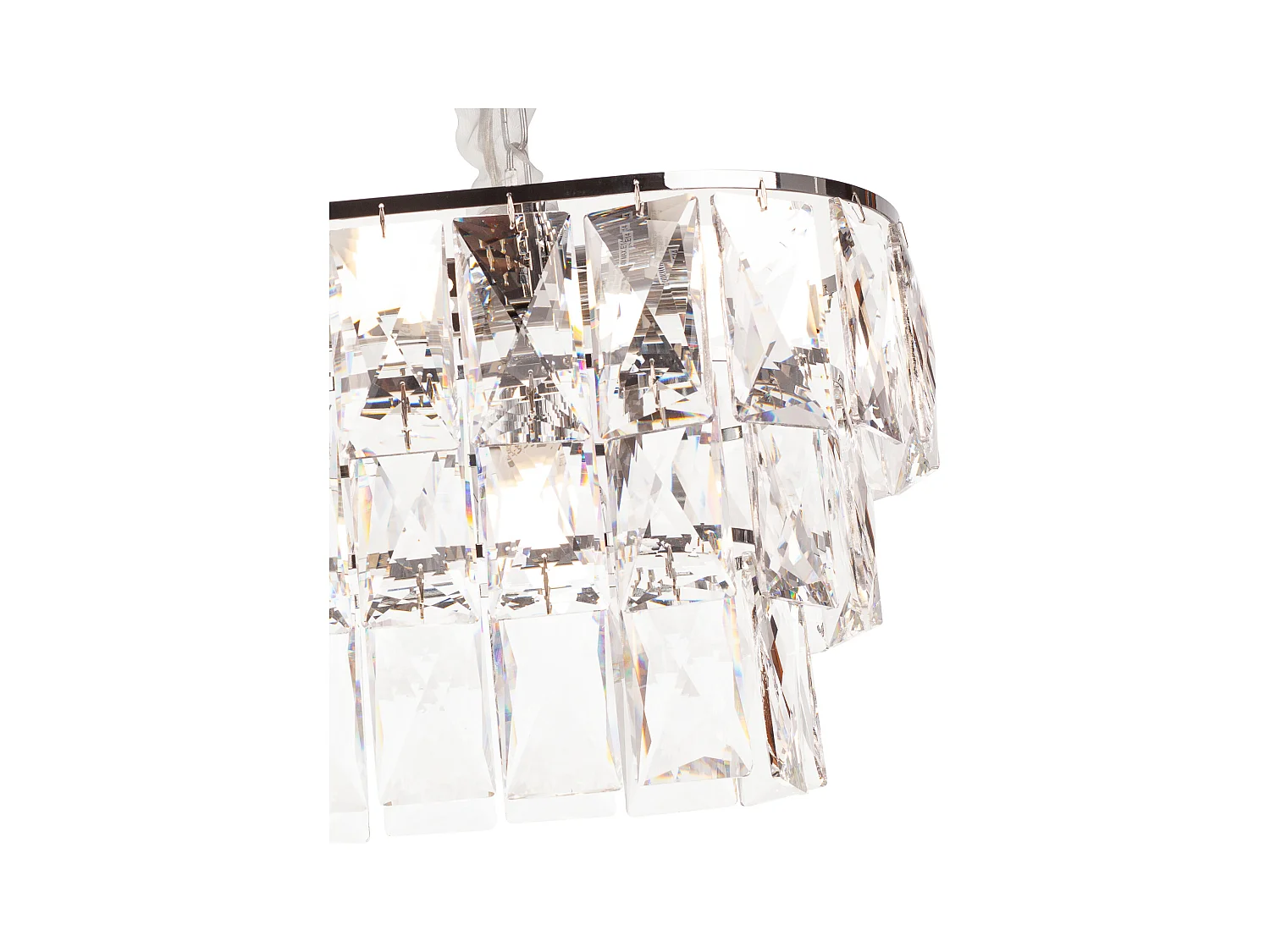 Moderne kristallen hanglamp voor woonkamer zilverkleurig - Ovaal 80 cm - San Francisco