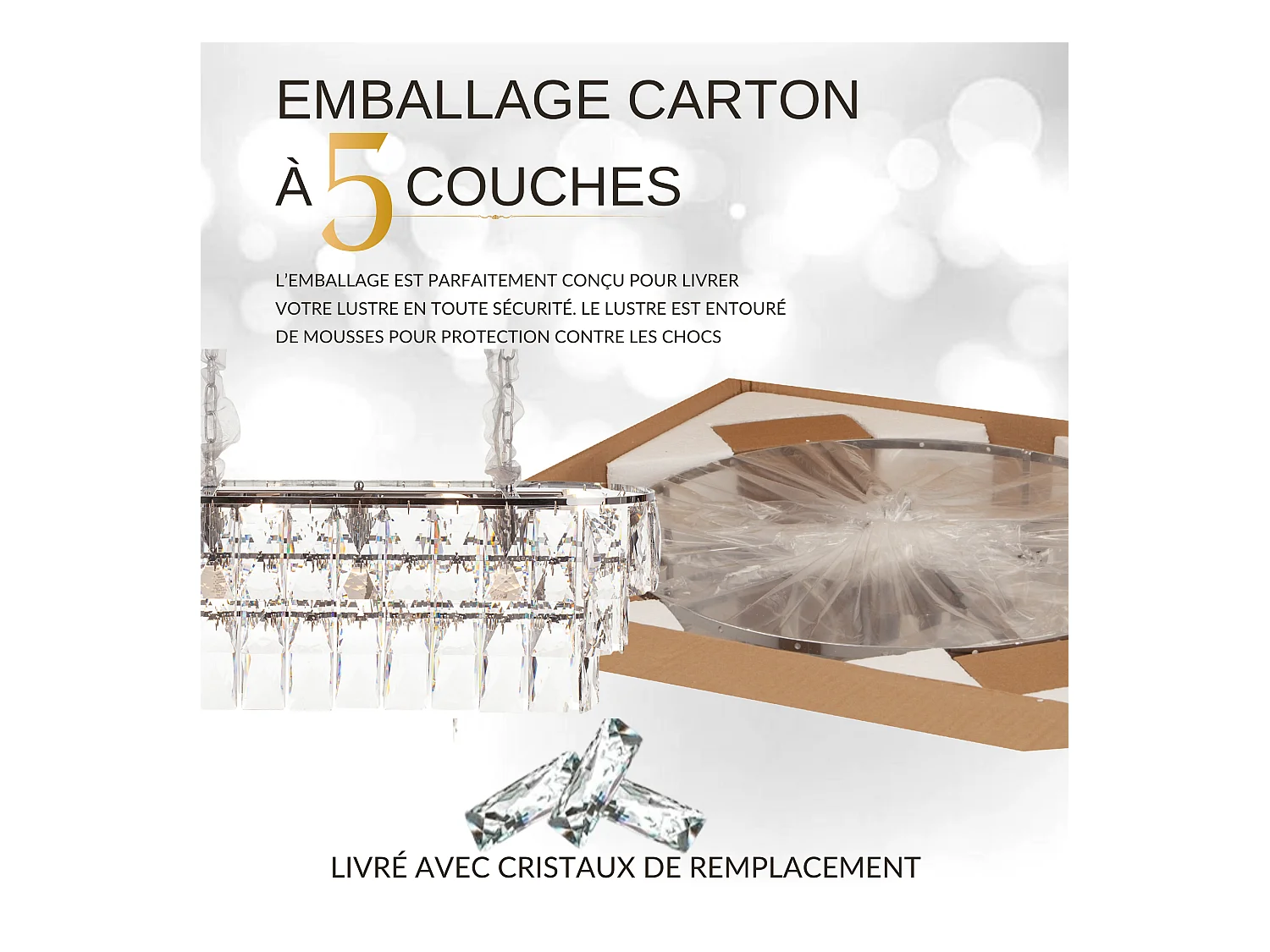 Moderne kristallen hanglamp voor woonkamer zilverkleurig - Ovaal 80 cm - San Francisco