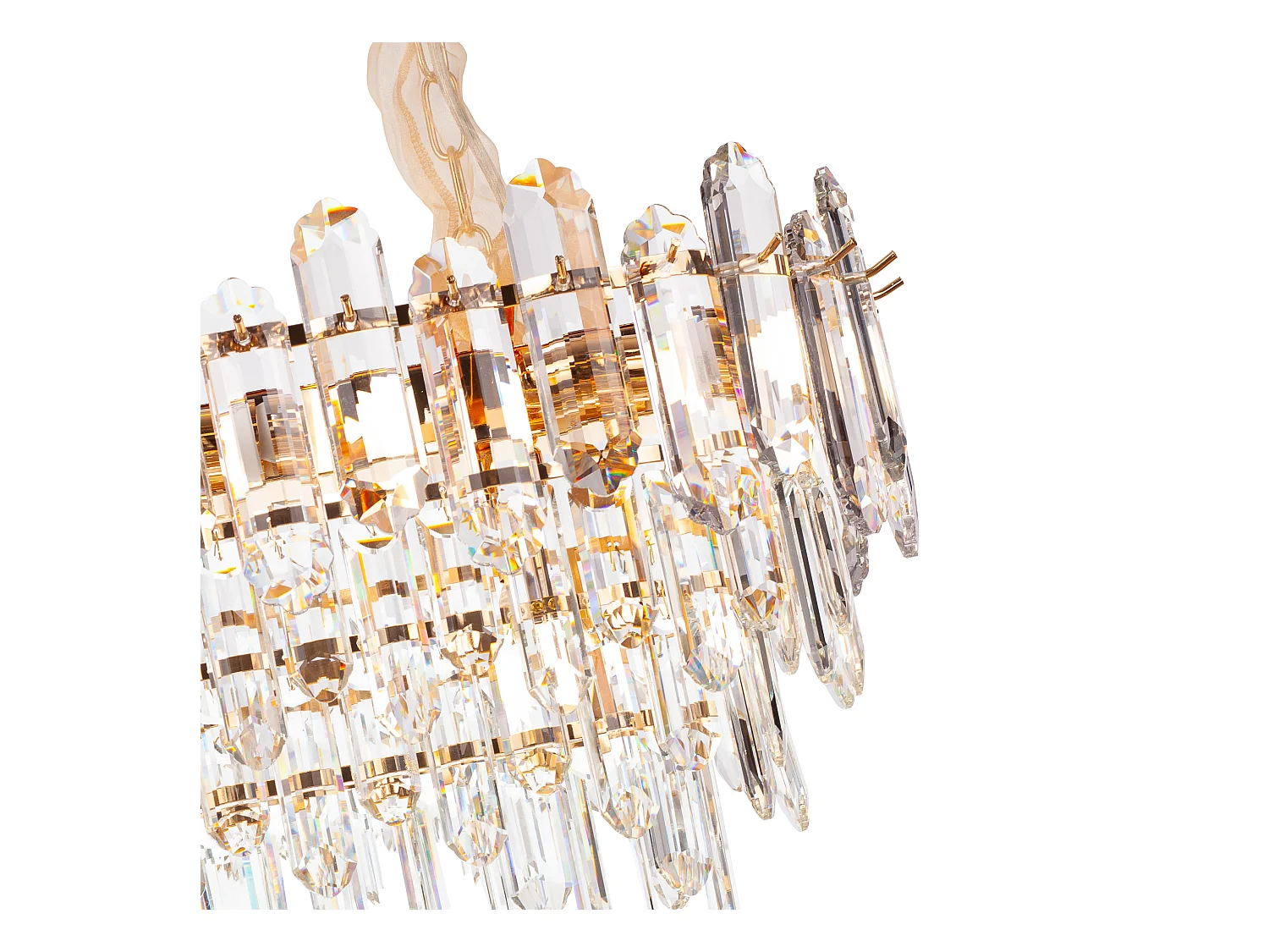 Moderne kristallen hanglamp voor woonkamer goudkleurig - Ovaal 80 cm - Las Vegas