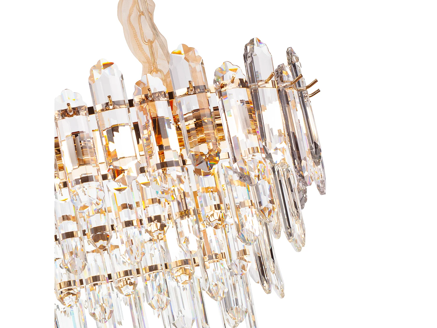 Moderne kristallen hanglamp voor woonkamer goudkleurig - Ovaal 80 cm - Las Vegas