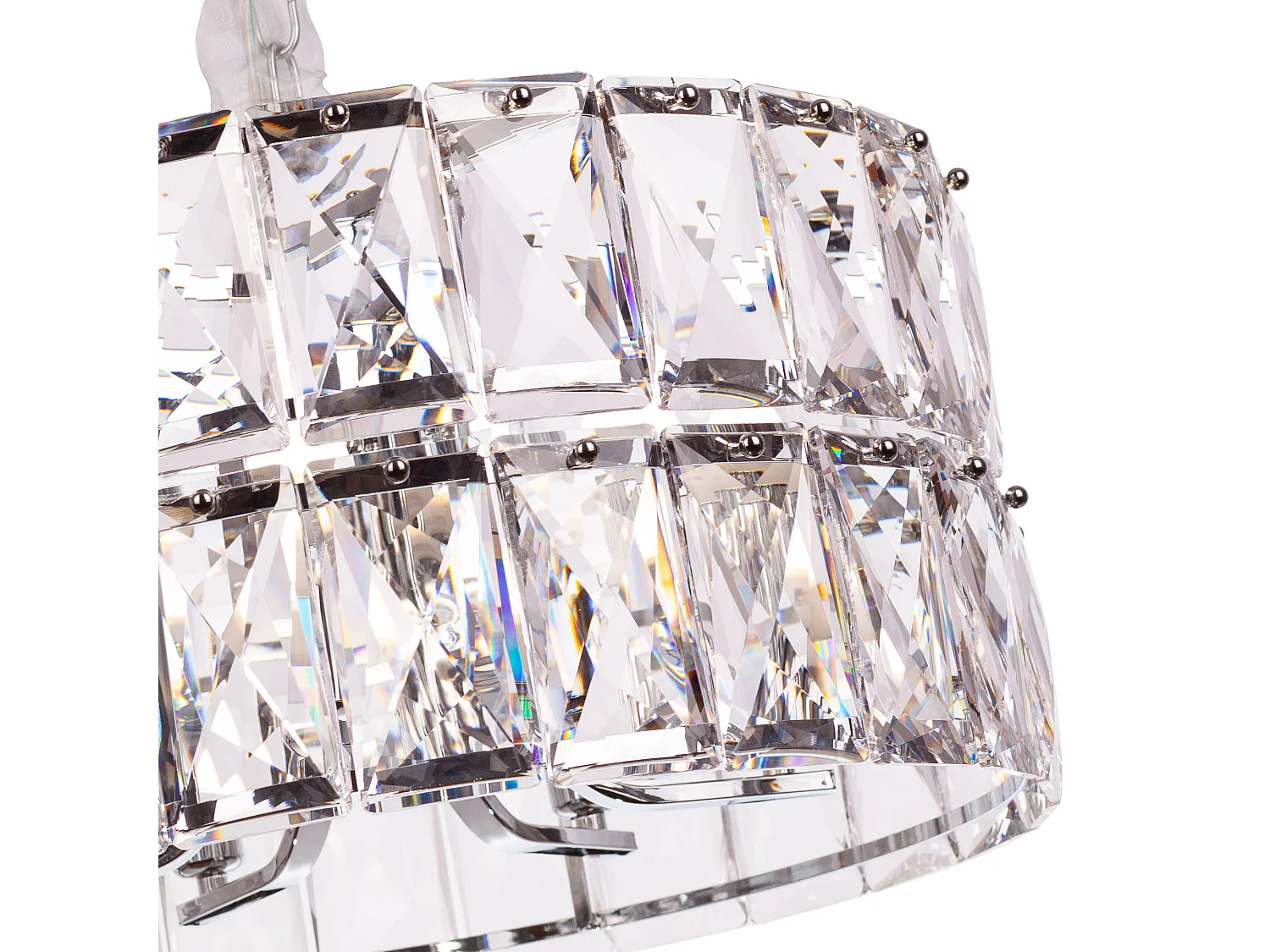 Moderne kristallen hanglamp voor woonkamer zilverkleurig - Rond 50 cm - Miami