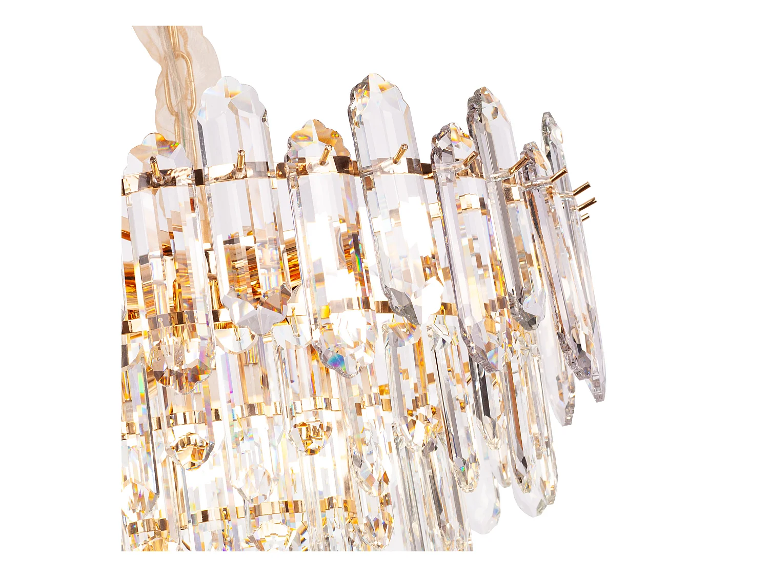 Moderne kristallen hanglamp voor woonkamer goudkleurig - Rond 50 cm - Las Vegas