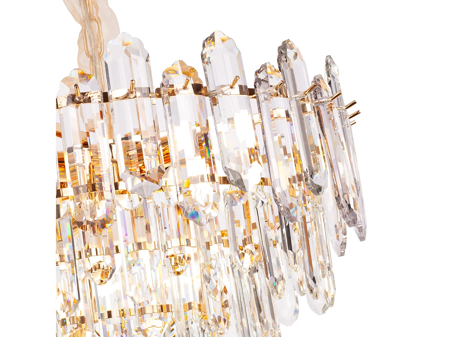 Moderne kristallen hanglamp voor woonkamer goudkleurig - Rond 50 cm - Las Vegas