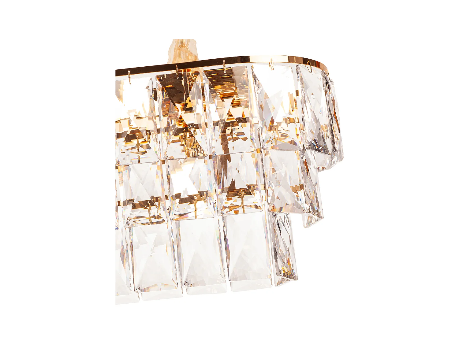 Moderne kristallen hanglamp voor woonkamer goudkleurig - Ovaal 80 cm - San Francisco