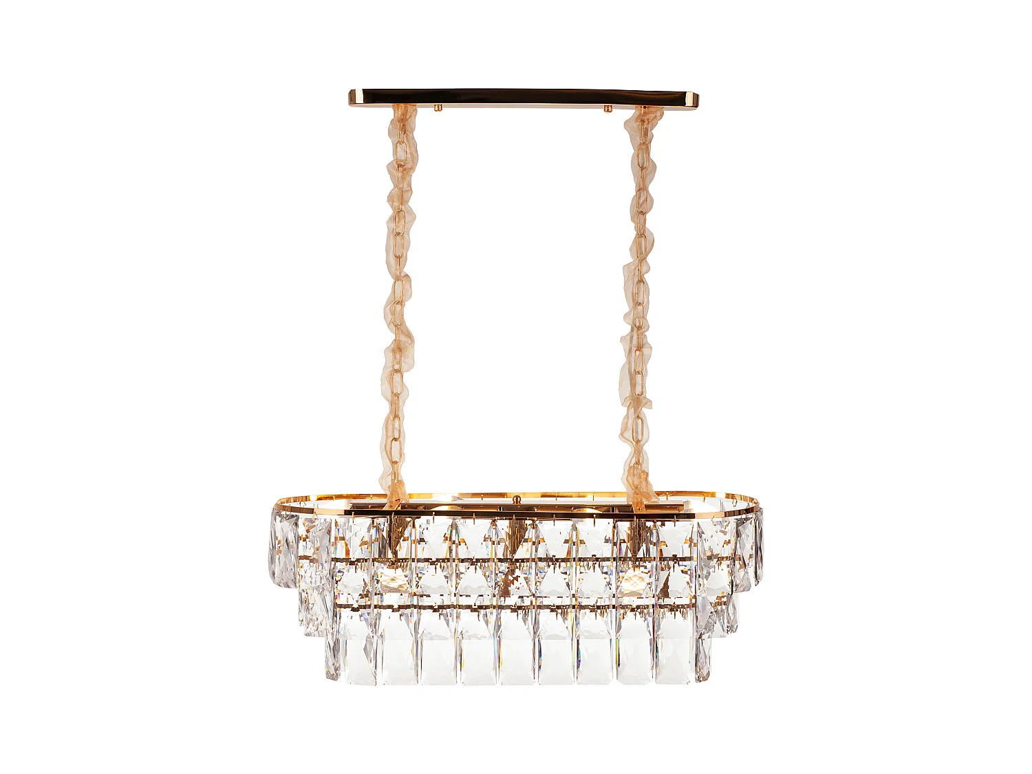 Lustre en cristal moderne pour salon doré - Ovale 80 cm - San Francisco