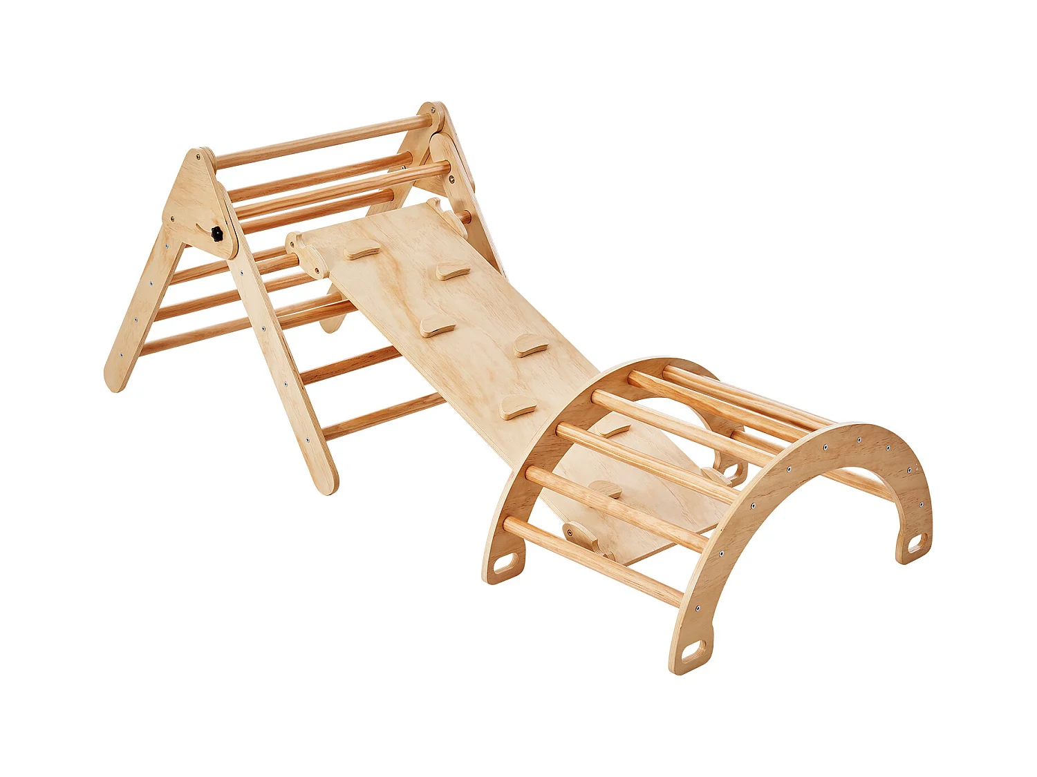 Ensemble de Triangles SucceBuy Pikler 5 En 1 de SucceBuy , Jouets D'escalade Montessori pour Tout-petits, Bois