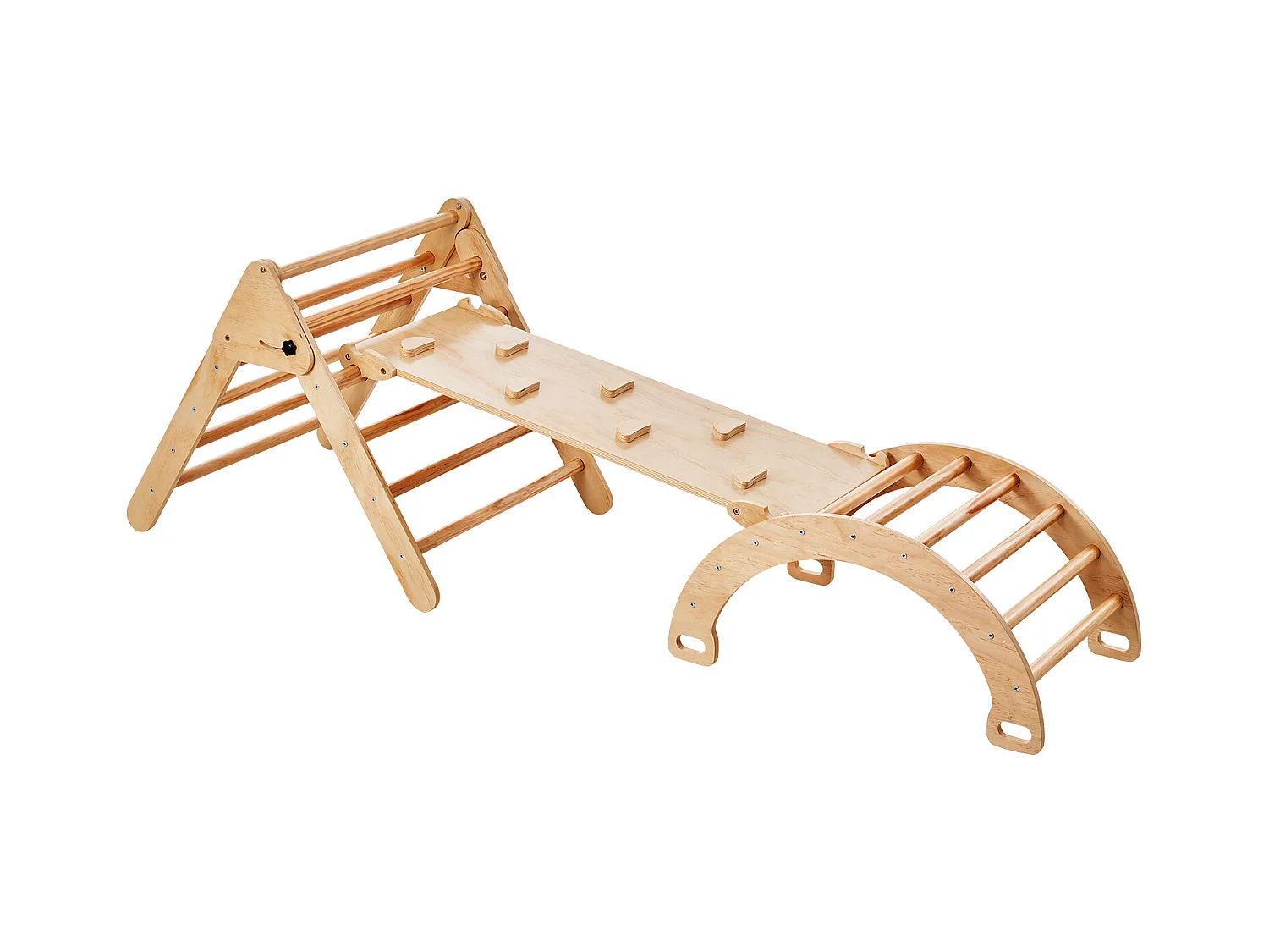 Ensemble de Triangles SucceBuy Pikler 5 En 1 de SucceBuy , Jouets D'escalade Montessori pour Tout-petits, Bois