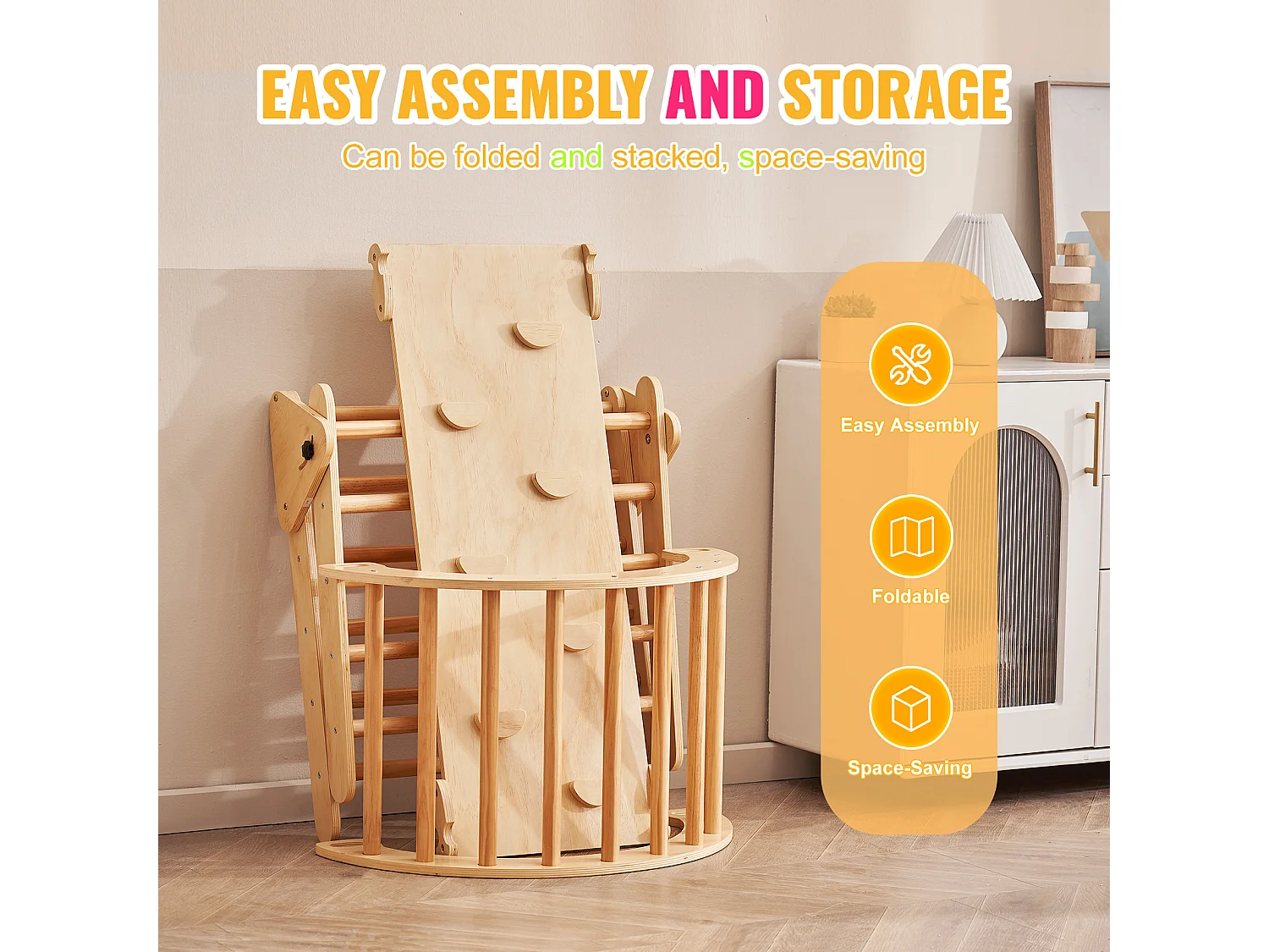 Ensemble de Triangles SucceBuy Pikler 5 En 1 de SucceBuy , Jouets D'escalade Montessori pour Tout-petits, Bois