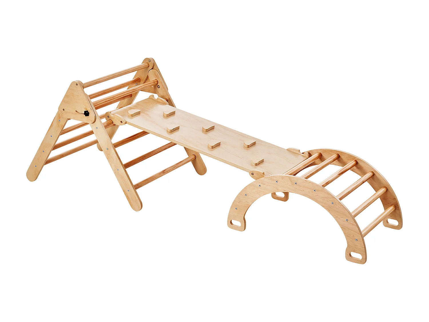 Ensemble de Triangles SucceBuy Pikler 5 En 1 de SucceBuy , Jouets D'escalade Montessori pour Tout-petits, Bois