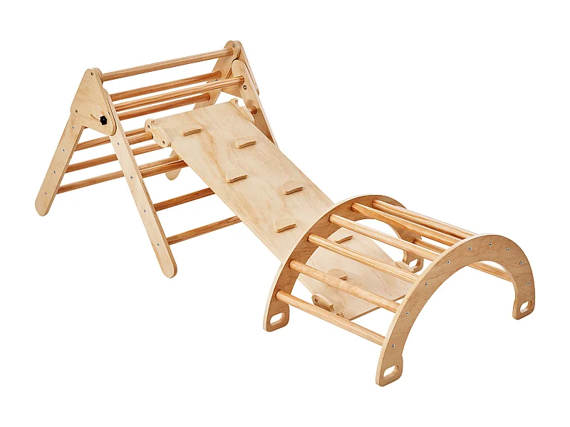 Juego de Triángulos Pikler 5 En 1 SucceBuy, Juguetes de Escalada Montessori para Niños Pequeños, Madera