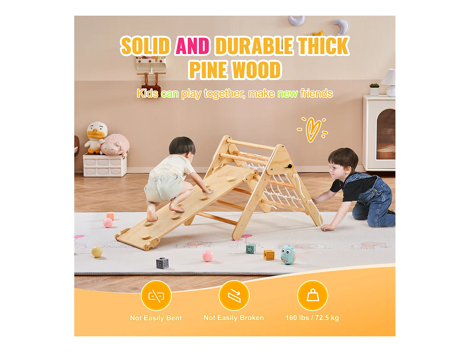 Ensemble de Triangles SucceBuy Pikler 4 En 1 de SucceBuy , Jouets D'escalade Montessori pour Tout-petits de 1 à 3 Ans