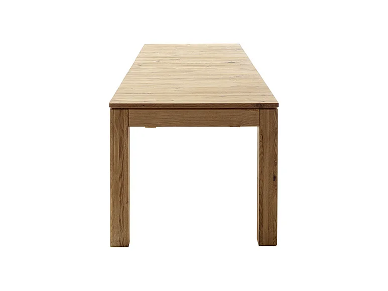 Table à manger extensible en bois massif coloris chêne sauvage huilé, Longueur 180/260 x Hauteur 77x Profondeur 90 cm