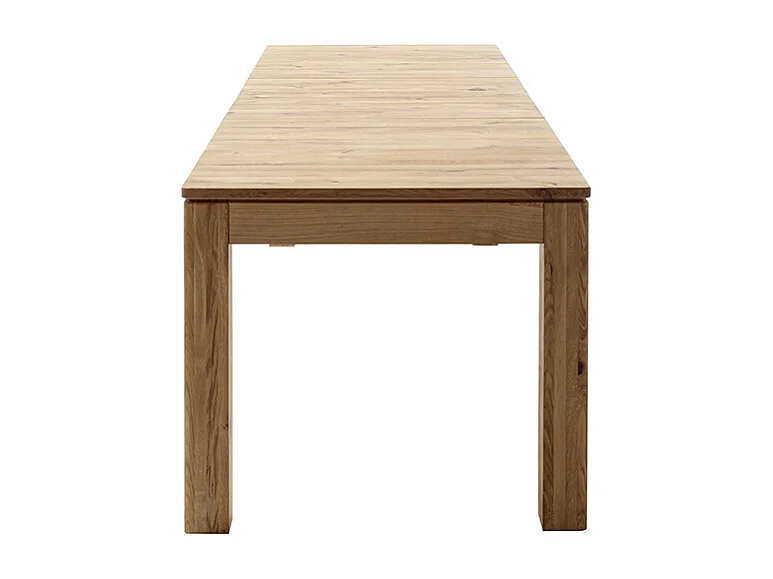 Table à manger extensible en bois massif coloris chêne sauvage huilé, Longueur 180/260 x Hauteur 77x Profondeur 90 cm