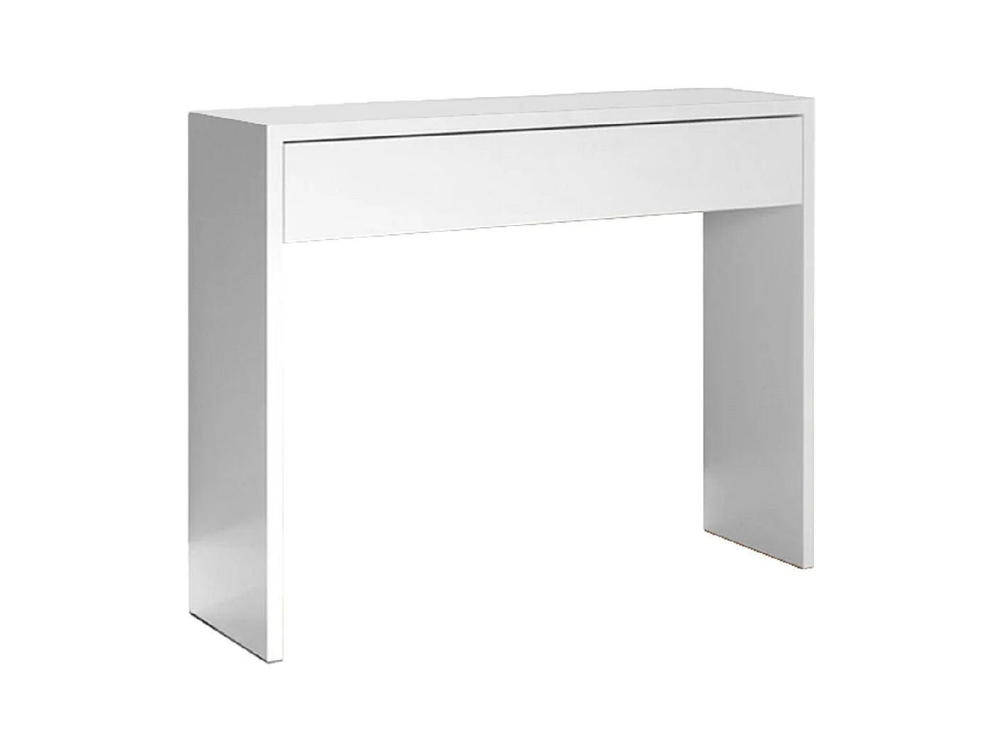 Table console, meuble console avec 1 tiroir coloris blanc - longueur 100 x profondeur 30 x hauteur 76 cm