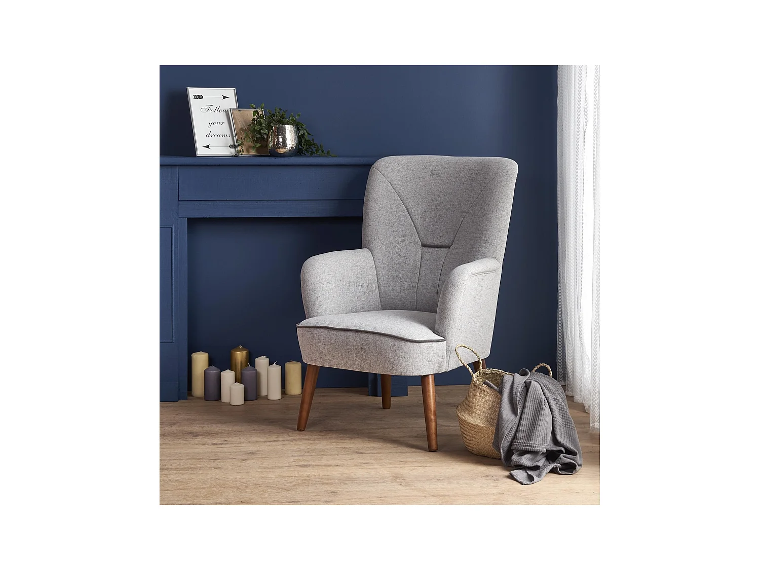 Relax Fauteuil Bishop/Tissu/grise