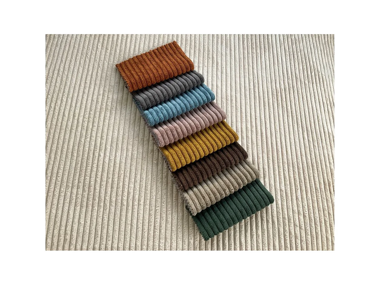 Canapé d'angle ALYA convertible et réversible 4 places en velours cotelé - Taupe