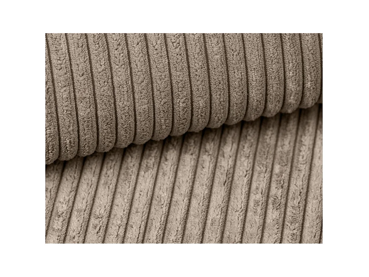 Canapé d'angle ALYA convertible et réversible 4 places en velours cotelé - Taupe
