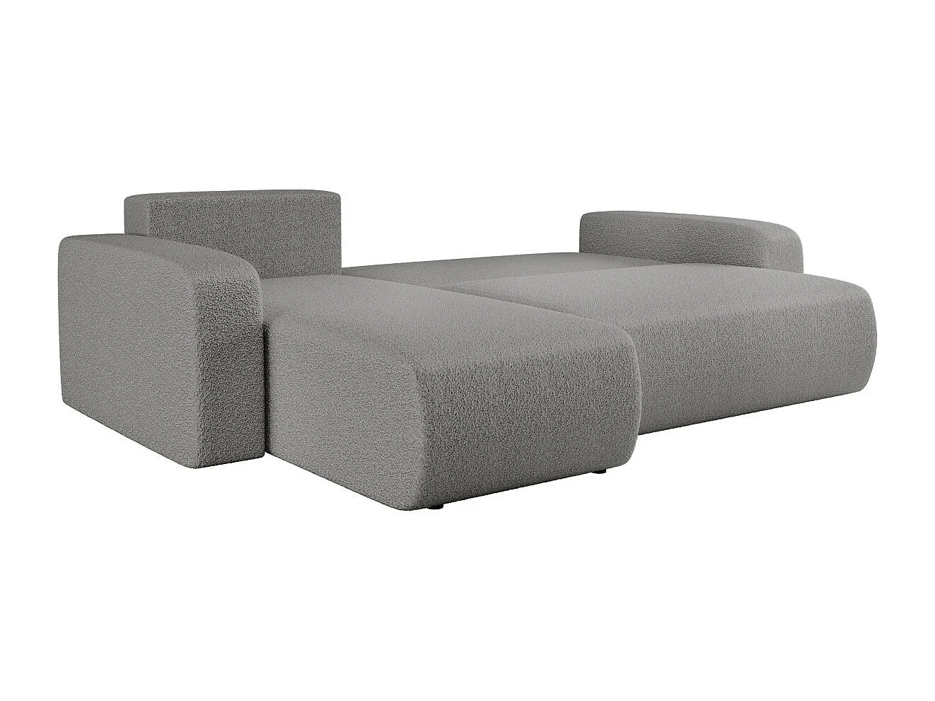 Canapé d'angle ALYA convertible et réversible 4 places en tissu bouclette - Gris