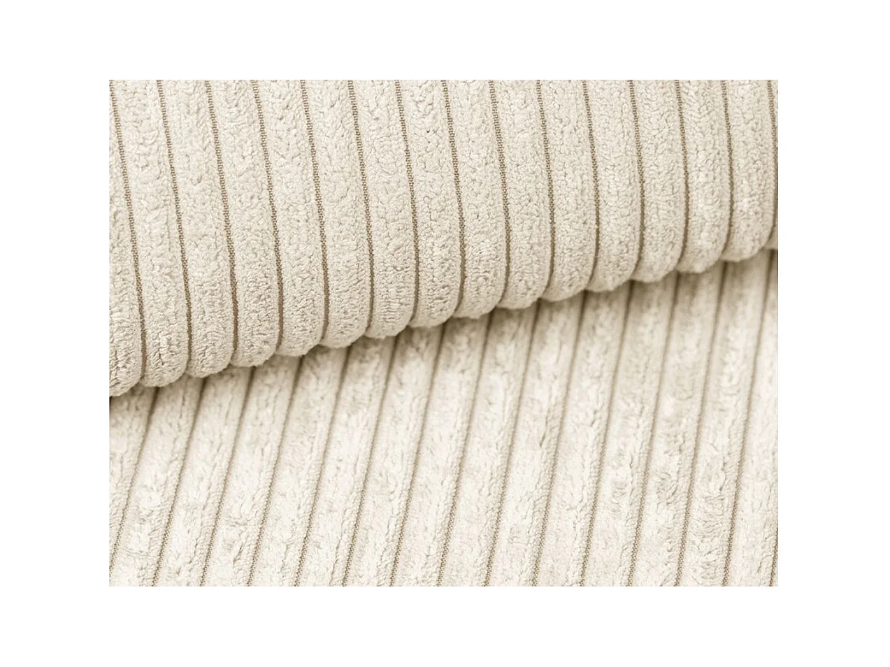 Canapé d'angle ALYA convertible et réversible 4 places en velours cotelé - Beige