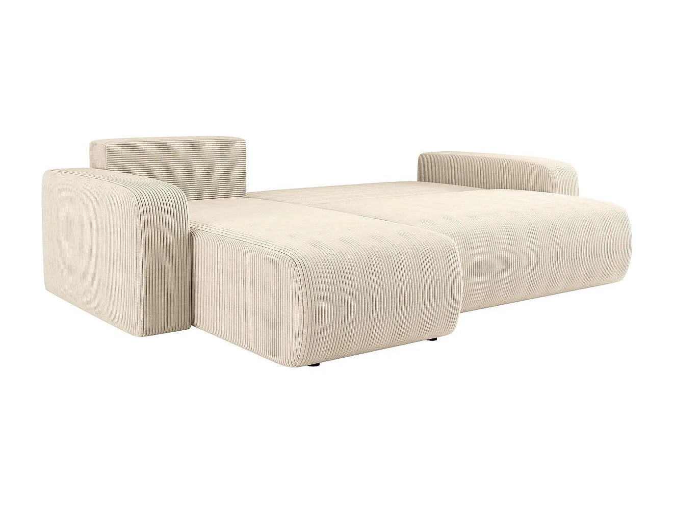Canapé d'angle ALYA convertible et réversible 4 places en velours cotelé - Beige