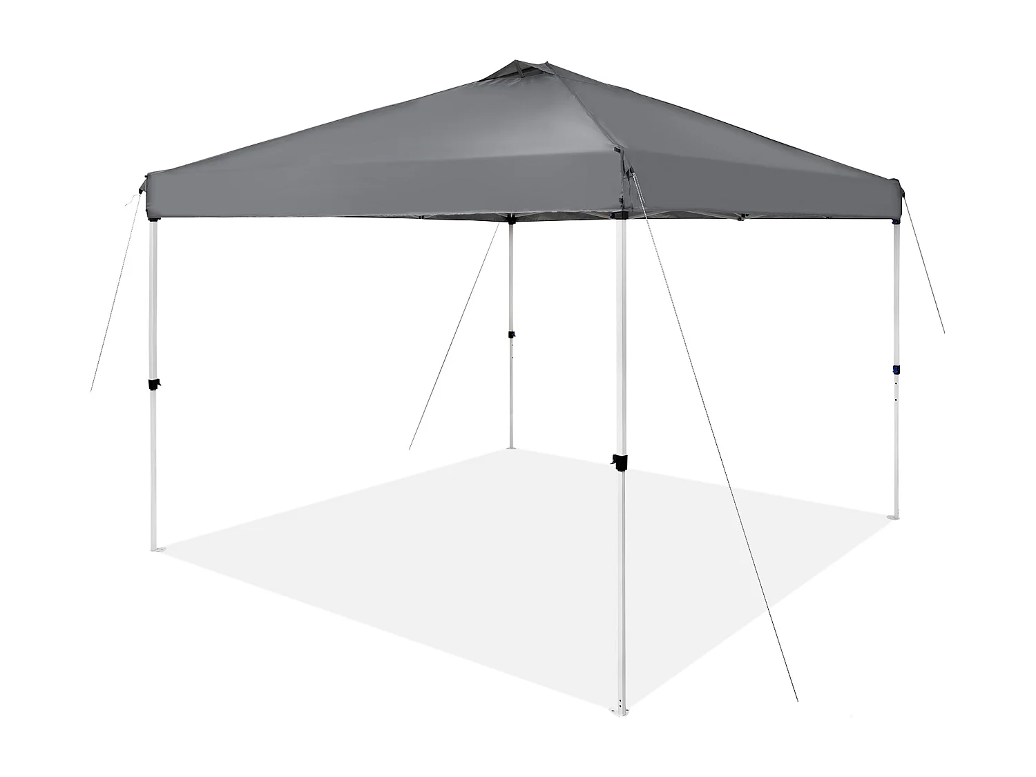 Tonnelle Pop-Up SucceBuy 304,8x304,8 Cm Tonnelle Auvent Jardin Bâche Enduit Argenté PU 250D Sac à Roulettes Portable 4 Sacs