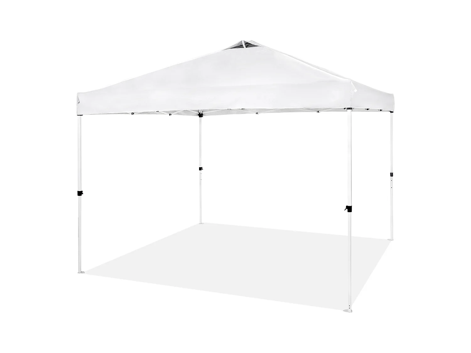 Tonnelle Pop-Up SucceBuy 304,8x304,8 Cm Tonnelle Auvent Jardin Bâche Enduit Argenté PU 250D Sac à Roulettes Portable 4 Sacs