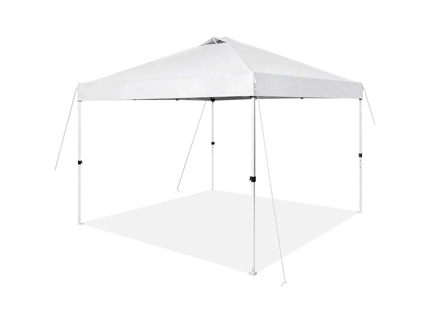 Tonnelle Pop-Up SucceBuy 304,8x304,8 Cm Tonnelle Auvent Jardin Bâche Enduit Argenté PU 250D Sac à Roulettes Portable 4 Sacs