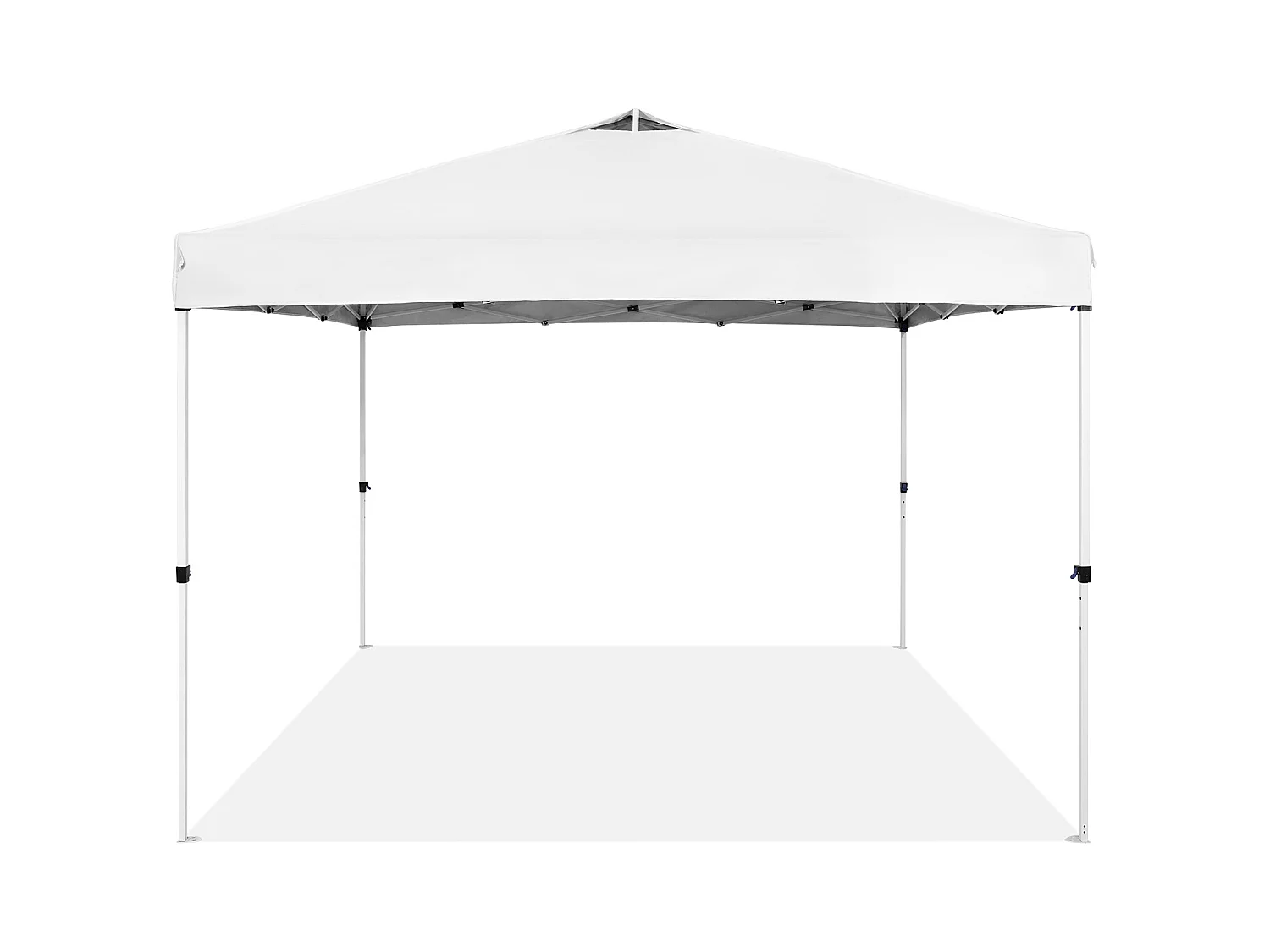 Tonnelle Pop-Up SucceBuy 304,8x304,8 Cm Tonnelle Auvent Jardin Bâche Enduit Argenté PU 250D Sac à Roulettes Portable 4 Sacs