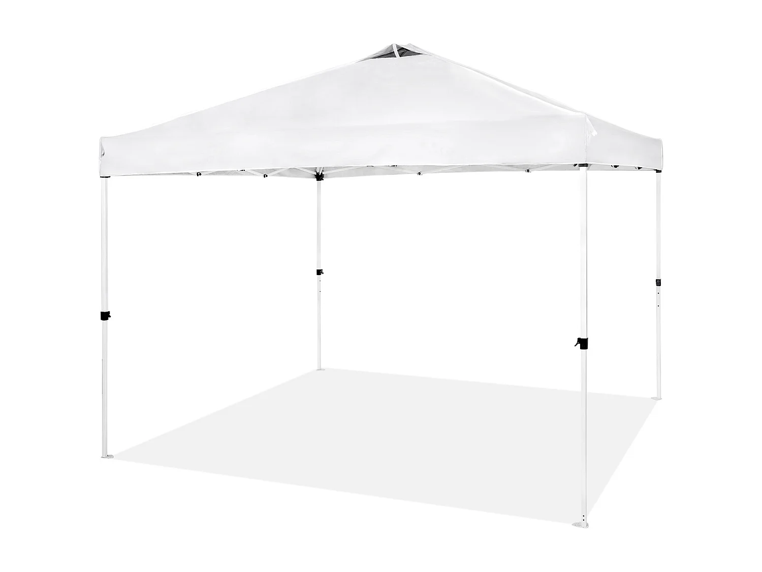 Tonnelle Pop-Up SucceBuy 304,8x304,8 Cm Tonnelle Auvent Jardin Bâche Enduit Argenté PU 250D Sac à Roulettes Portable 4 Sacs