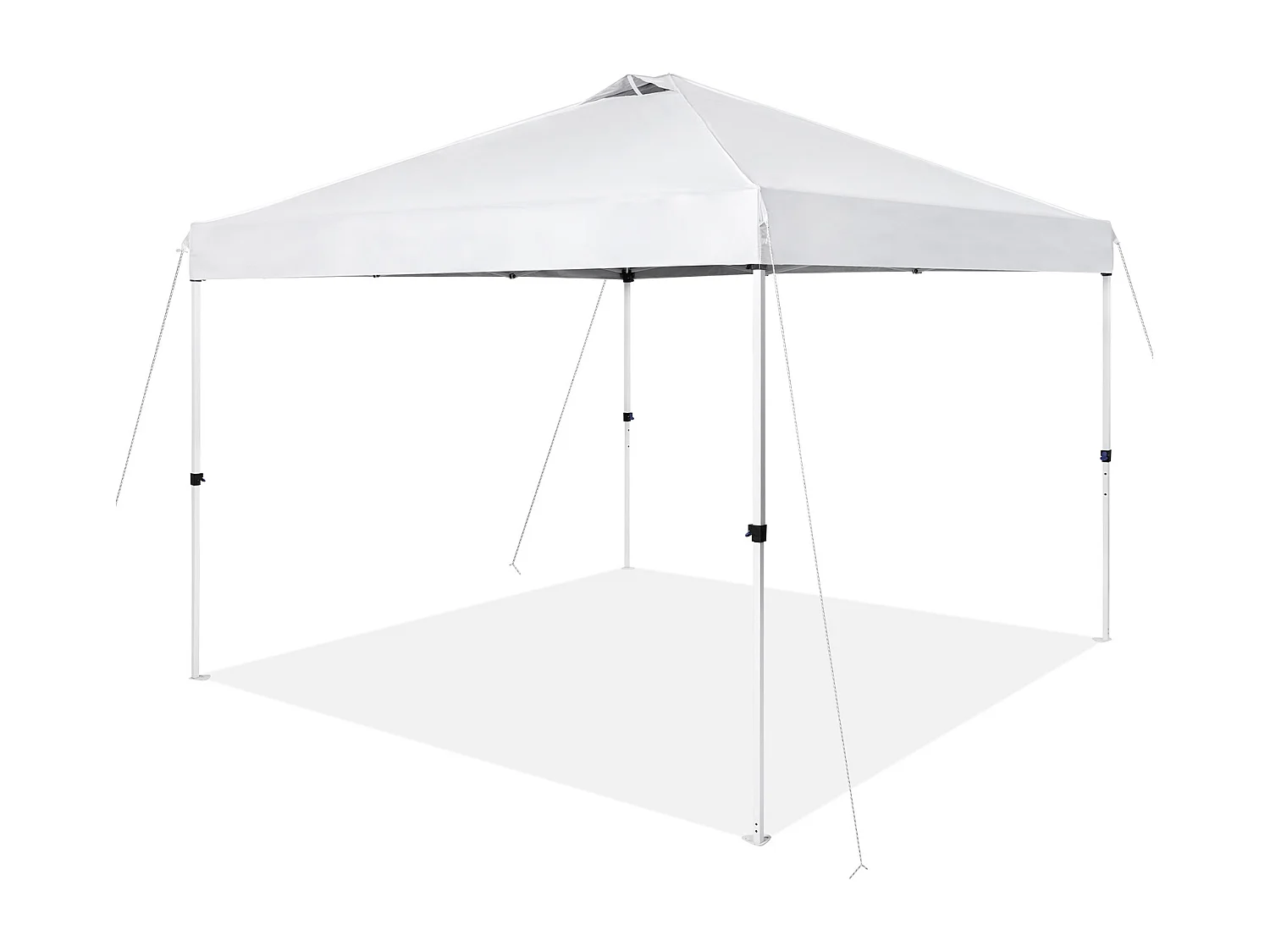 Tonnelle Pop-Up SucceBuy 304,8x304,8 Cm Tonnelle Auvent Jardin Bâche Enduit Argenté PU 250D Sac à Roulettes Portable 4 Sacs