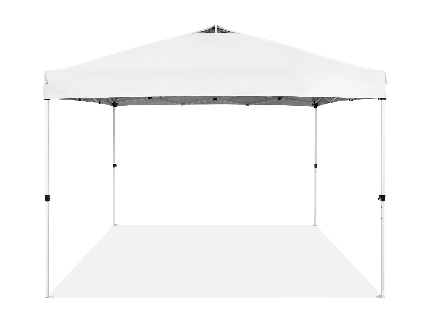 Tonnelle Pop-Up SucceBuy 304,8x304,8 Cm Tonnelle Auvent Jardin Bâche Enduit Argenté PU 250D Sac à Roulettes Portable 4 Sacs