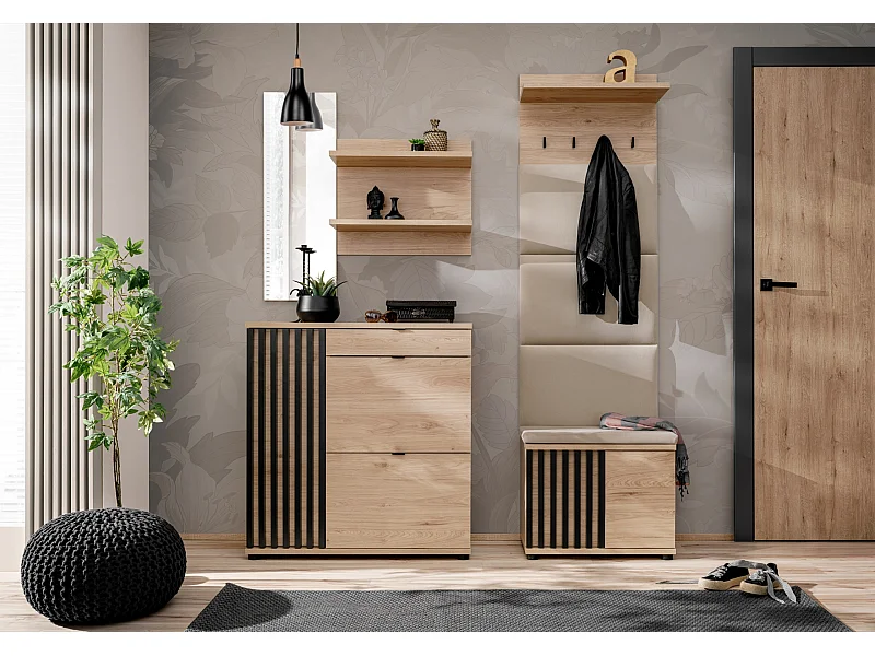 Mobile ingresso moderno rovere e nero 160x202 IP29