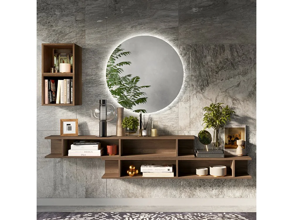 Mobile per ingresso con mensole 170x180 cm noce IL6