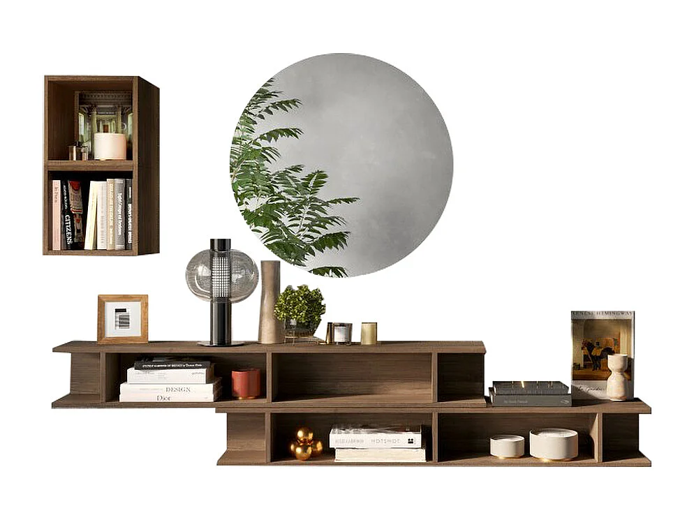 Mobile per ingresso con mensole 170x180 cm noce IL6