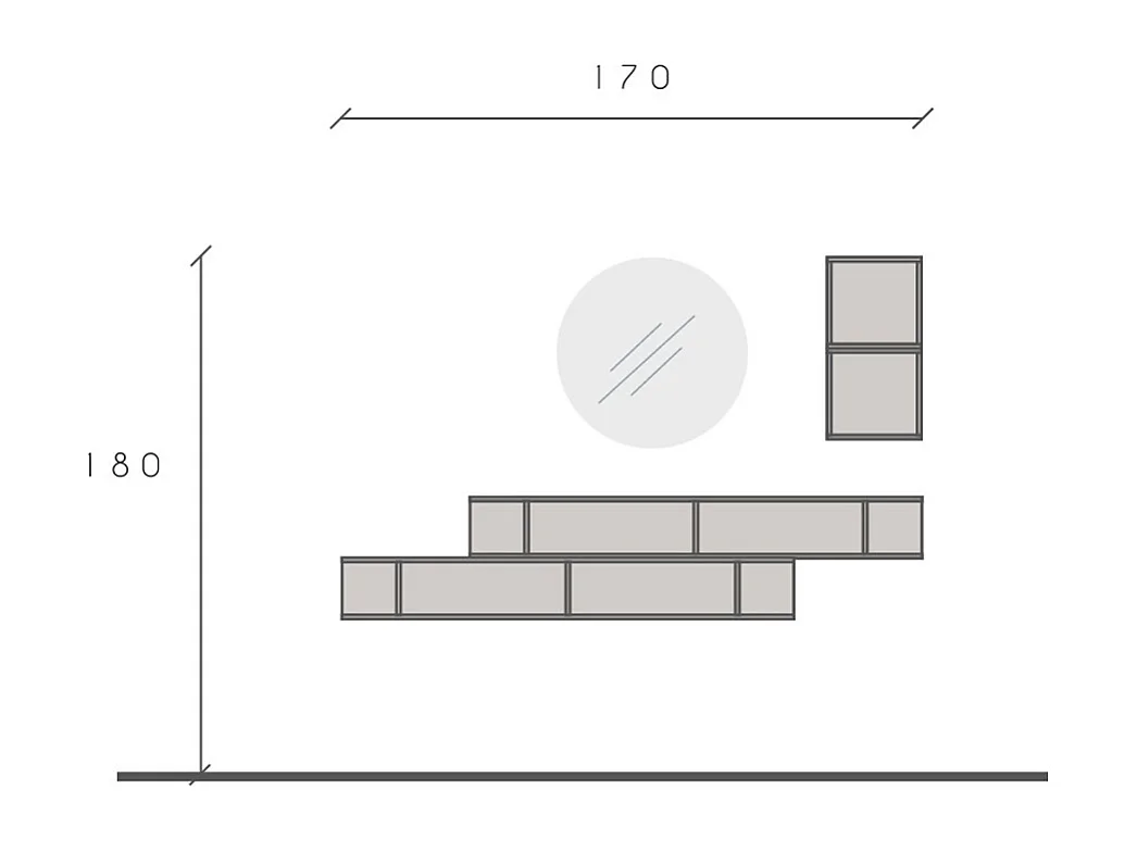 Mobile per ingresso con mensole 170x180 cm noce IL6
