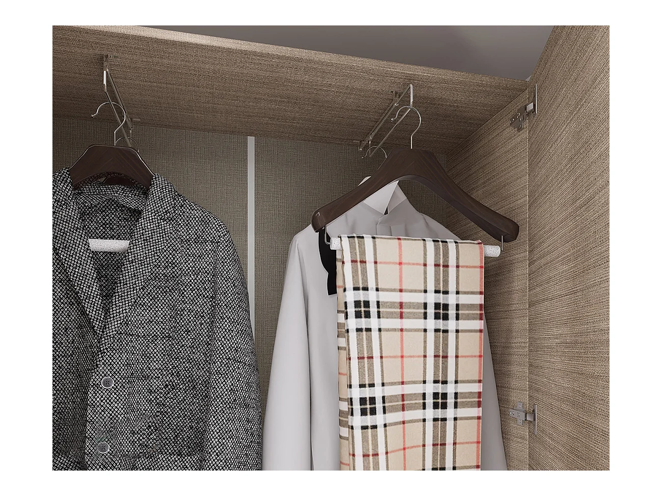 Mobile ingresso 150x218 cm marrone moka e grigio lucido con 4 specchi II25