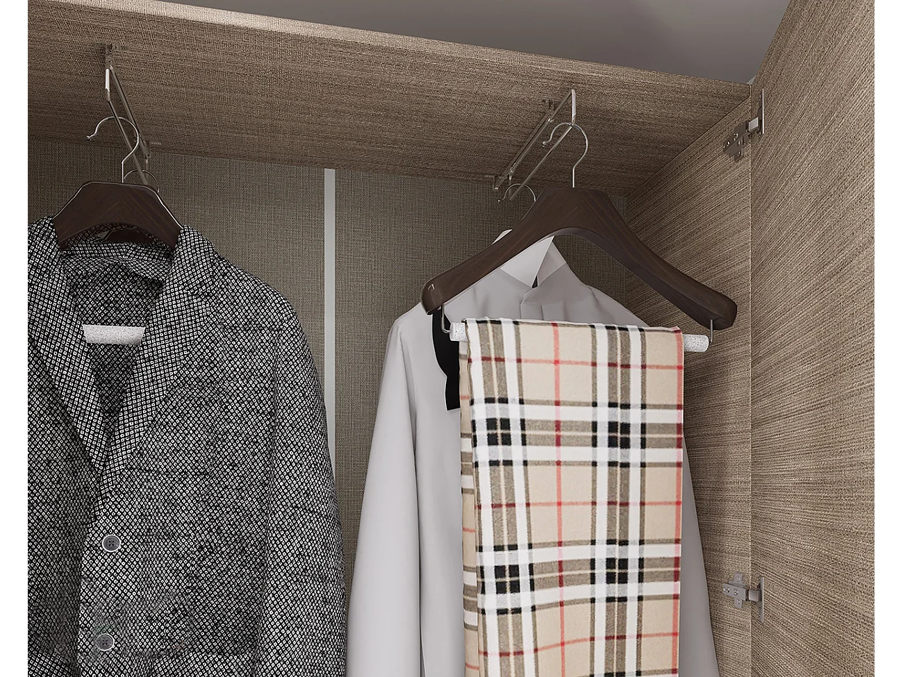 Mobile ingresso 150x218 cm marrone moka e grigio lucido con 4 specchi II25