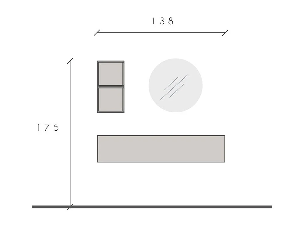 Mobile ingresso sospeso 138x175 cm noce IL3