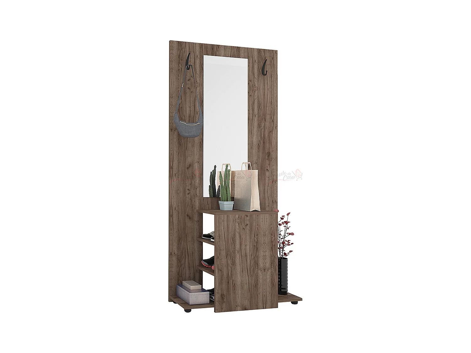 Mobile ingresso da terra con specchio 85x180 marrone IMG1
