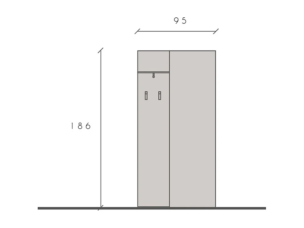 Mobile ingresso con armadietto 95x186 cm bianco lucido IL16
