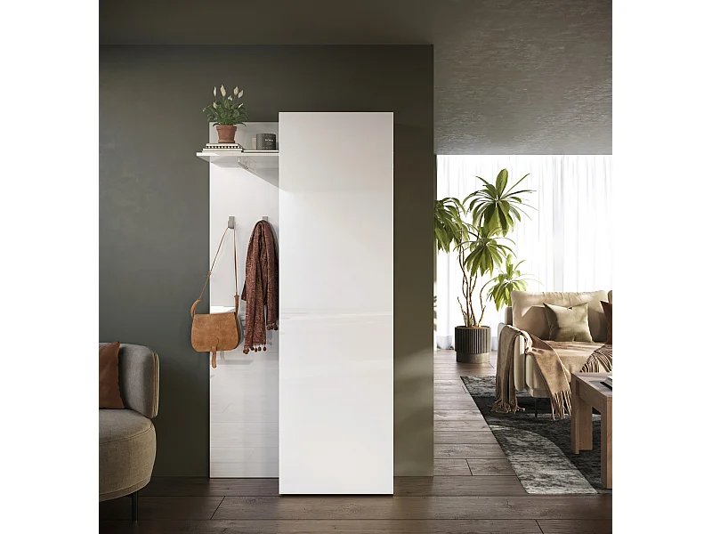 Mobile ingresso con armadietto 95x186 cm bianco lucido IL16
