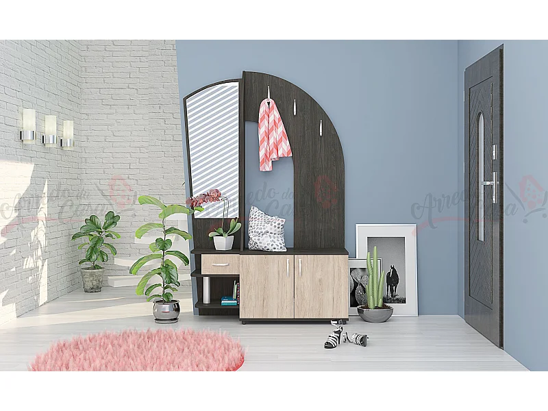 Mobile da ingresso design moderno 120x180 grigio carbone e rovere sonoma IG7