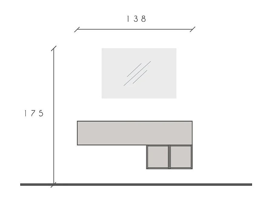 Mobile ingresso sospeso con cubi a giorno 138x58 cm grigio e piombo IL1