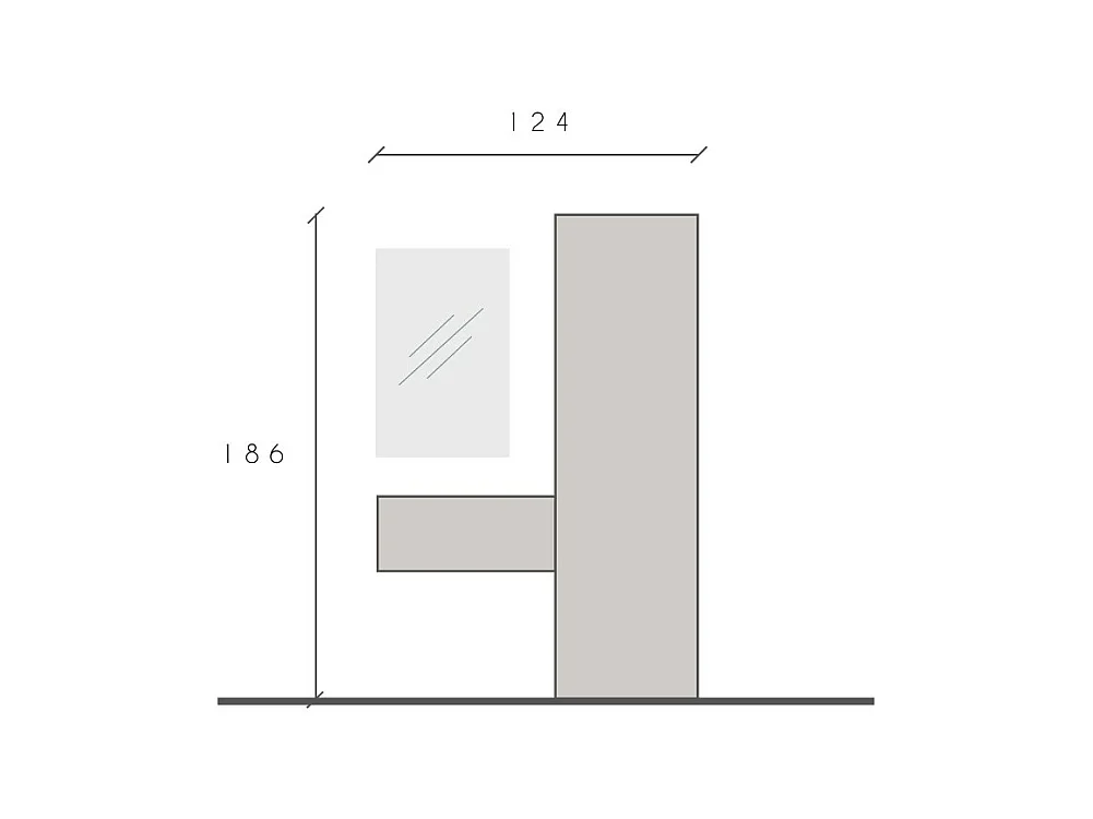 Mobile ingresso con armadietto 128x186 cm bronzo e noce IL10