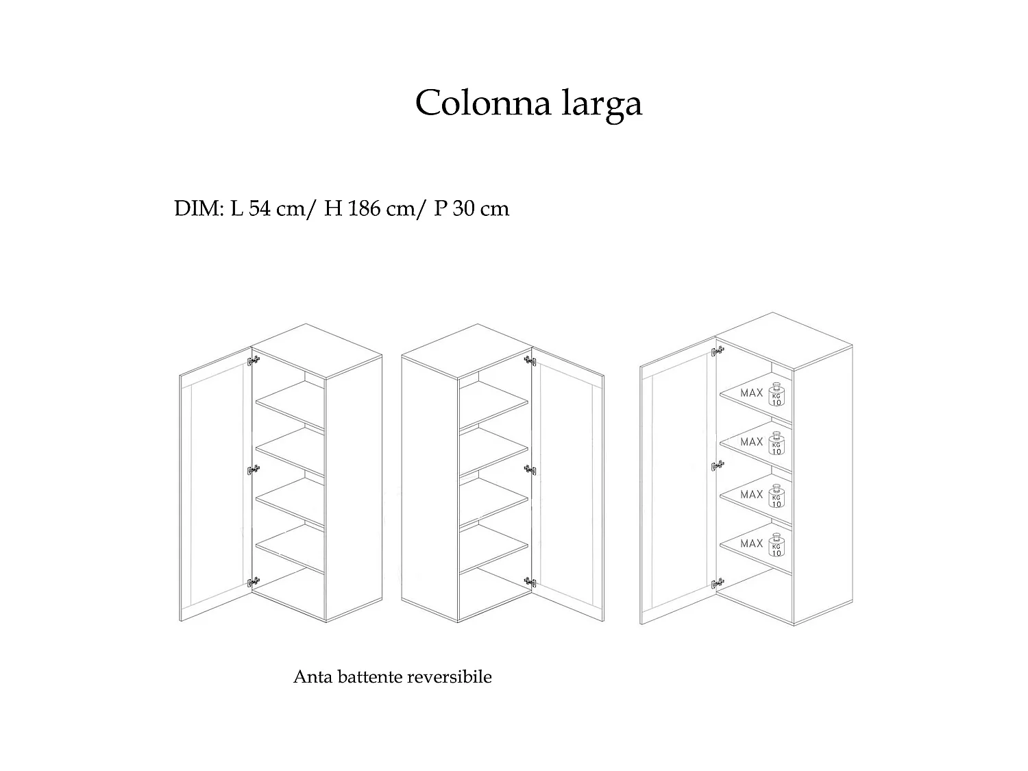 Mobile ingresso con armadietto 128x186 cm bronzo e noce IL10