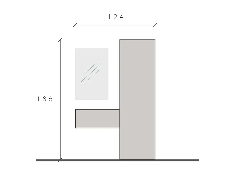 Mobile ingresso con armadietto 128x186 cm bronzo e noce IL10
