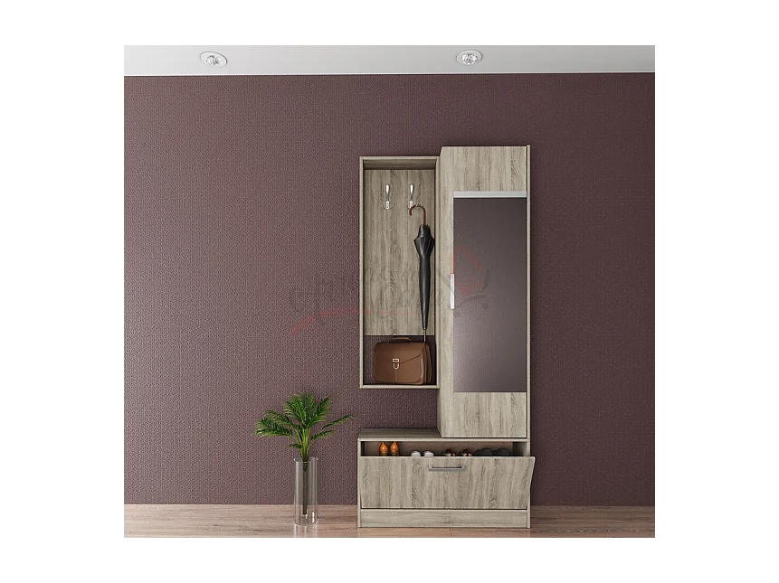 Mobile da ingresso con vano contenitore 90x200 rovere chiaro II4005