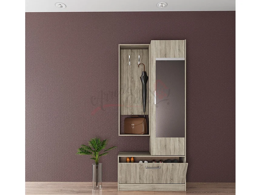 Mobile da ingresso con vano contenitore 90x200 rovere chiaro II4005
