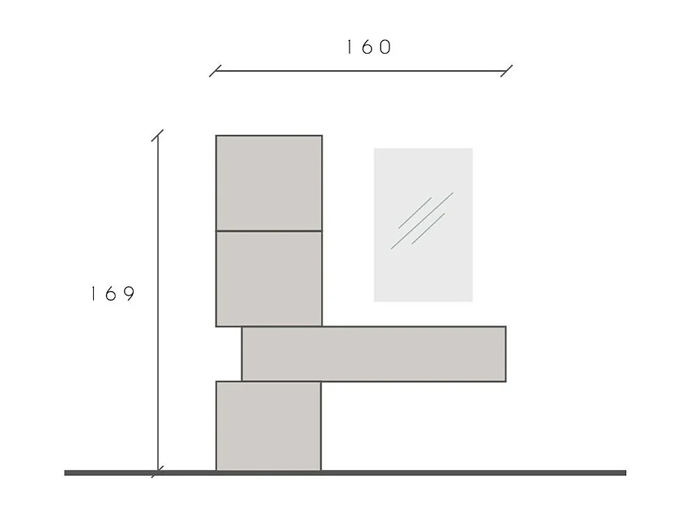 Mobile per ingresso moderno 150x169 cm bronzo e rovere IL12